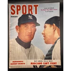 1952 Sport Yogi Berra Magazine New York Yankees, Bob Feller, Rocky Marciano
